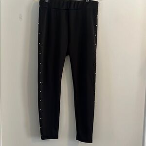 Thalia Sodi Black Leggings with Silver Stud Accents Size L